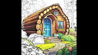 cute log house #homecolor #art