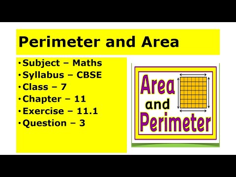 Maths Class 7 | Ch-11 Perimeter  and Area part-3 | Ex 11.1| Question 3 | CBSE| @supersunita1206