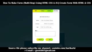 Multi-step form using HTML, CSS and JS. |  Template Design Step By Step | Hari Karki
