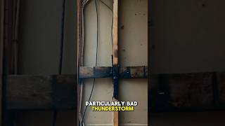 Lightning strike and power surge starts wiring on fire in wall. Simon Electric