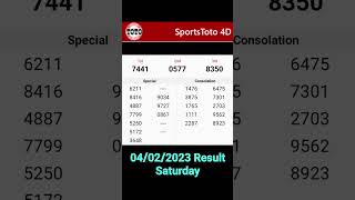 Toto 4d Today Result Malaysia Lottery Today Results 04/03/2023 #toto4d #4dresult