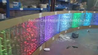 sensory led curve acrylic aquarium dancing fountain bubble wall water feature background decoration
