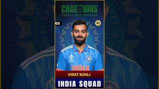 Champions Trophy 2025 India team squad.