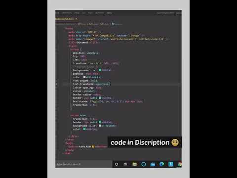 How to style a button in HTML using CSS |Part 6🤝|#html #css #javascript