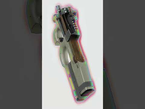 3D render P90 Submachine Gun 🔔 #tacticalgear #airsoft #airgun #3dmodeling