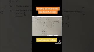 Finding constant & gradient.Differentiation.#math #maths #mathematics#mathcontent #calculus