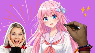 How to Draw the Most Beautiful Anime Girl from Craiyon AI | Step by Step Tutorial
