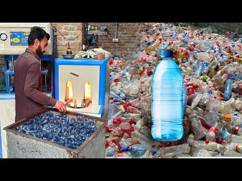 Process of Making Plastic Water Bottles | Plastic Scrap Recycling | Bottles Manufacturing