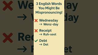 3 English Words You Might Be Mispronouncing! 🔊.           #PronunciationTips #EnglishShorts #WordFix