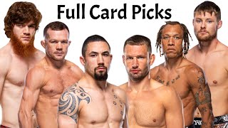 My Full Card Predictions & Breakdown For UFC Fight Night Whittaker vs de Ridder UFC Abu Dhabi