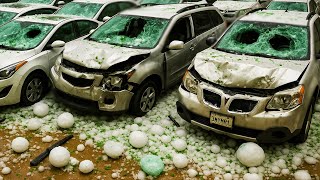 Nebraska Now Ravaged by Massive Hailstorm ! Baseball-Sized Hail Destroys Homes and Cars