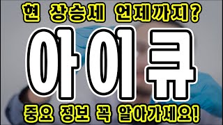[아이큐] 현 상승세 언제까지? 아이큐 코인 중요 정보 꼭 알아가세요!