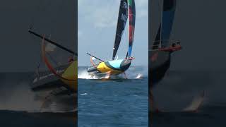 Sailboat flying over the water! #sailing #foiling #regatta #boatlife #sailingpassion
