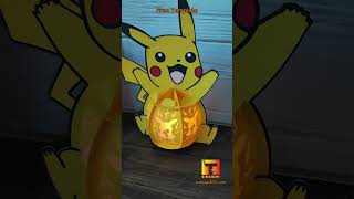 FREE Pikachu Pokemon lantern paper cutting lamp - 3D shadow box Tdesign510 #lantern #shadowbox #svg