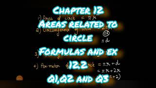 #cbse10th #ncert Chapter 12 - Areas related to circles - formulas and Ex 12.2 Q1,2,3
