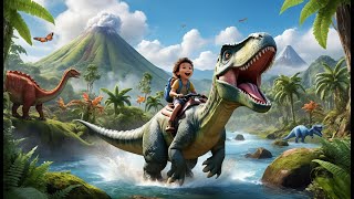 Row Row Your Dinosaur | Prehistoric Boat Adventure Song for Kids | Dino Rhyme