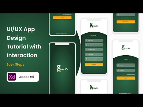 UI/UX App Design Tutorial | Adobe XD | Grocery Shopping App | Design + Interaction | Free Tutorial