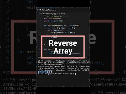 Reverse an Array in 60 Seconds | Quick C++ Guide #coding #shorts
