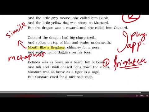 The tale of custard the dragon| Class 10 | Part 1 | Best explanation for English board exam