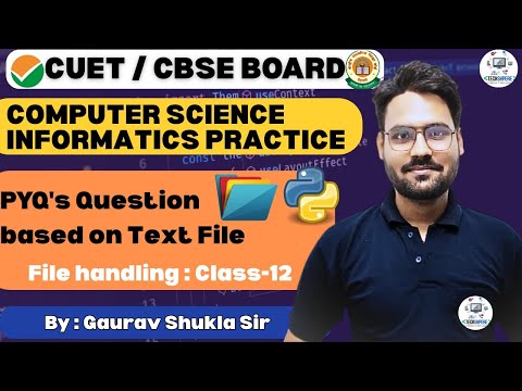 PYQ's Questions-01–Text File Programs in Python | CBSE/IP Class 12 |  by Gaurav Shukla Sir #cbse083