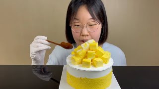 DESSERT Beskin Lovins Mango Ice Cream Cake ASMR MUKBANG(EATING SHOW)