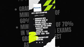 PanasonicOff-Campus Drive 2024, 2023, 2022, 2021 BATCH | New Hiring Announced | Apply Now