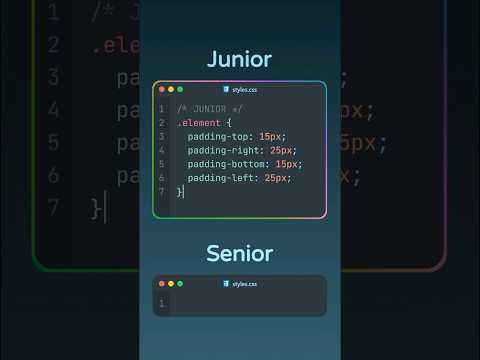 Junior vs Senior #htmlcss #coding