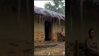 Cozy Cabin Rainfall | Simple Village Life in the Storm. #CozyCabin #VillageRain #RainAmbience