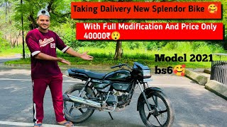 TAKING DELIVERY NEW SPLENDOR BIKE BS6😍|| With Full Modification And Price 40000💲😲