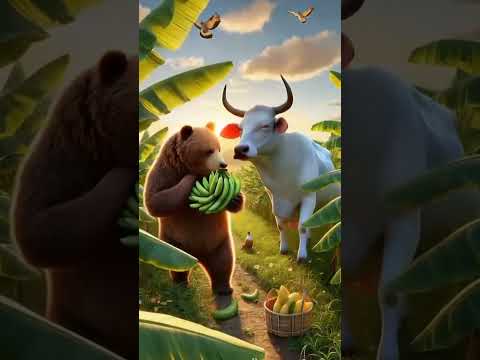 गाय और भालू की सुंदर कहानी #animals #short #viral #ai #youtubeshorts #shortvideo #trending