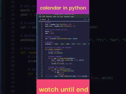 ⛤ Create  Calendar in Python  | 💖Python Shorts | Python turtle #shorts #subscribe #trending