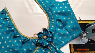 ✨❤️ Trending blouse back design cutting and stitching full details video #blousedesign #latest#viral