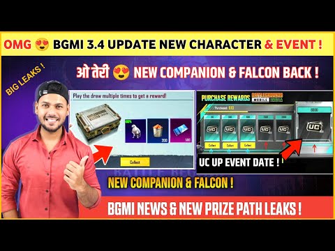 3.4 UPDATE 😍 Bgmi New Character | Next UC Up Event Bgmi | Next Prize Path | Bgmi New Companion