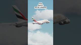 FSX | Emirates A380 Takeoff from Rio de Janeiro 🌍✈️ | Stunning View!