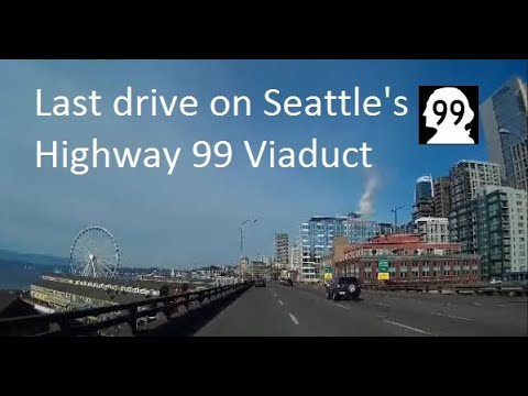 Last drive on Seattle's Highway 99 Alaskan Way Viaduct