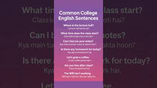 Common College English Sentences  ||  Mose used english sentences in college #shorts #english #viral