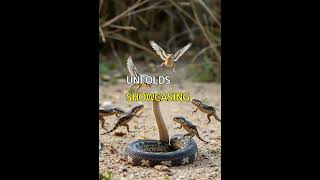 Diamondback Rattlesnake Battling Seven Agile Kingleavors. #Shorts #VidNarrate