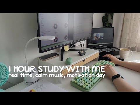 1 Hour Study With Me | Background Noise, Real Study, 10 Minute Break, Pomodoro
