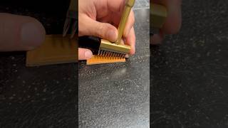 Punching stitching holes #sinabroks #leatherasmr #leathercraft #leathertok #leather #leatherpunch