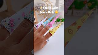 How to make Sanrio Nails 😍✨ #shorts #diy #art #craft #muktaartandcraft #youtubeshorts