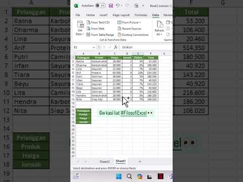 Mindahin tabel otomatis di EXCEL #excel #exceltips #exceltricks #tutorexcel #belajarexcel