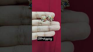 Gold like stone earrings collection|8754252999 #earrings #online #gold #white #trending