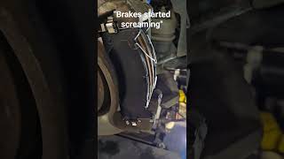 "Brakes started screaming" #mechanic #brakejob #padslap #dieseltech #dieselmechanic #cars #carrepair