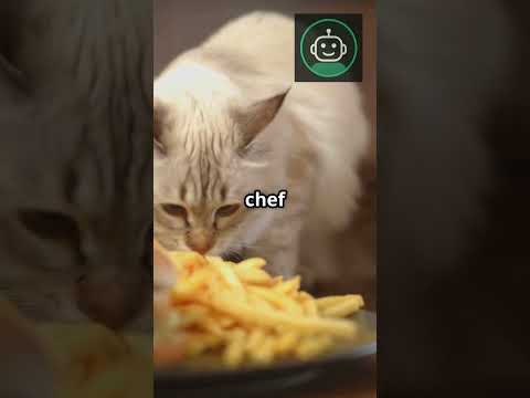 From Fish to Fine Dining — Chef Meow in Action! #catshorts #aismartdesk #catcooking #cute