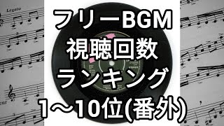 フリーBGM　視聴回数　ランキング　1〜10位(番外)