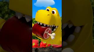 Yummy! Dinosaur's Colorful Eating 🍖  #Hogi #Dinosaur #shorts