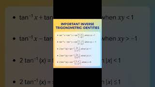 🔥 Important Inverse trigonometric Identities 🪄🪄 Class 12 -🔑 formulas 🏎️💫 #maths