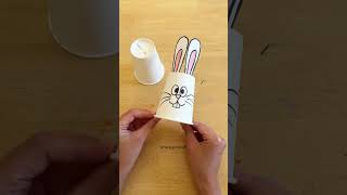 Paper Cup jumping Easter Bunny craft #easterbunny #kidscrafts #childrensactivities