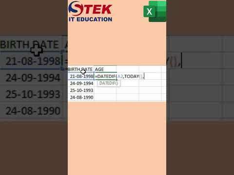 Calculating Age In Excel