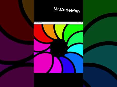 🎨 Mesmerizing Colorful Spiral Pattern Using Python Turtle | HSV Color Magic #mrcodeman